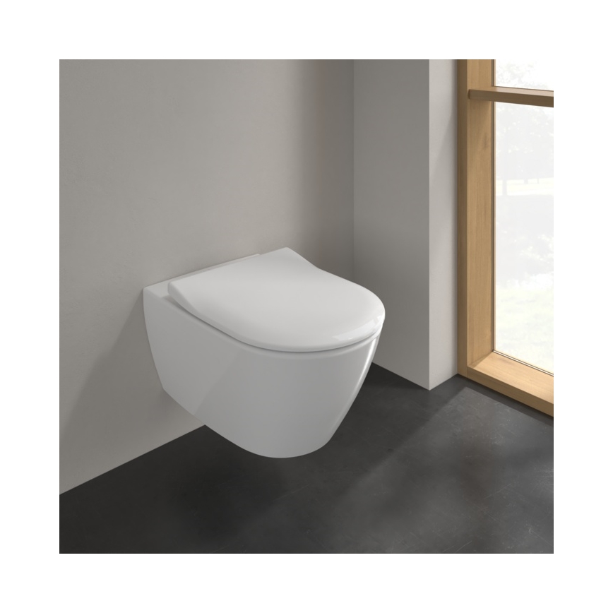 Villeroy & Boch 5614R201 - Vägghängd WC-stol med SoftClose-sits SUBWAY 2.0 keramik/vit