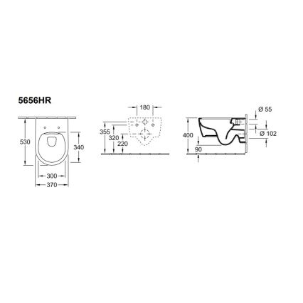 Villeroy & Boch 5656HR01 - Vägghängd WC med SoftClose-toalettsits AVENTO keramik/vit