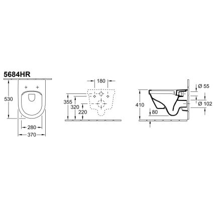 Villeroy & Boch 5684HRR1 - Vägghängd WC med SoftClose-sits ARCHITECTURA keramik/vit