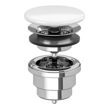 Villeroy & Boch 68080001 - Bottenventil för tvättställ, keramik/blank krom