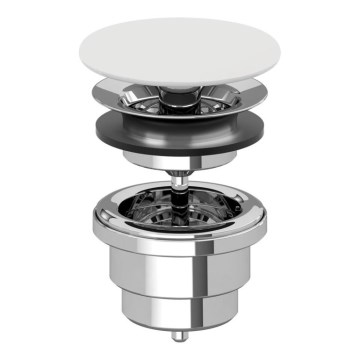 Villeroy & Boch 680800RW - Tvättställsavlopp vit/blank krom