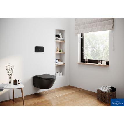 Villeroy & Boch 8M42S1R7 - Toalettsits SoftClose SUBWAY, svart