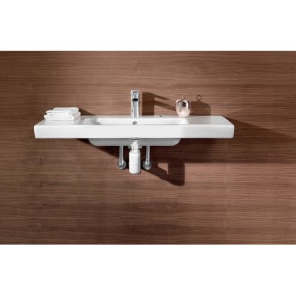 Villeroy & Boch 92198800 - Tvättställssifon PUSHOPEN, polerad krom/vit