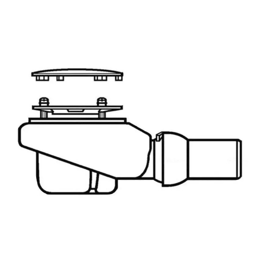 Villeroy & Boch 92250068 - Avloppsset för duschkar SUBWAY Ø 9 cm vit