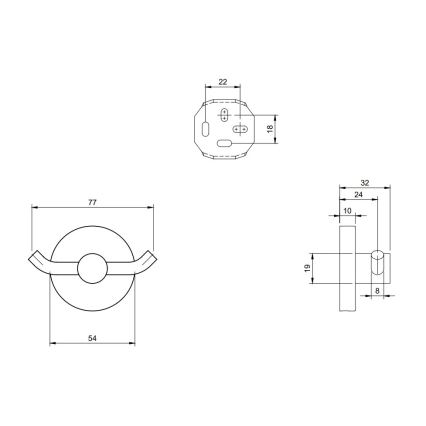 Villeroy & Boch TVA15101200061 - ELEMENTS väggkrok i blank krom