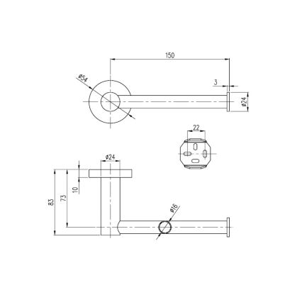 Villeroy & Boch TVA15101400061 - Toalettpappershållare ELEMENTS i blank krom