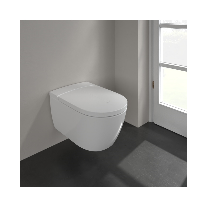 Villeroy & Boch V0E100R1 - Väggmonterad bidé med SoftClose VICLEAN-sits, keramik/vit +fjärrkontroll