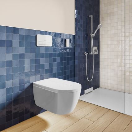 Villeroy & Boch V0E100R1 - Väggmonterad bidé med SoftClose VICLEAN-sits, keramik/vit +fjärrkontroll