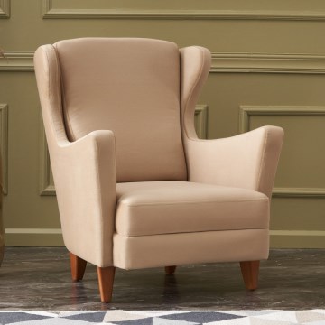 Vingad fåtölj NUPI krämfärgad