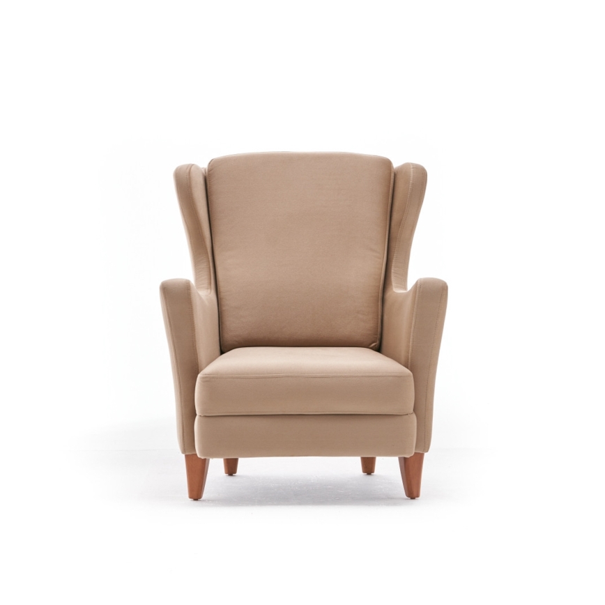 Vingad fåtölj NUPI krämfärgad