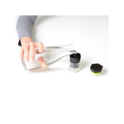 Vitility - 5-i-1 tablettdispenser och tablettdelare, svart