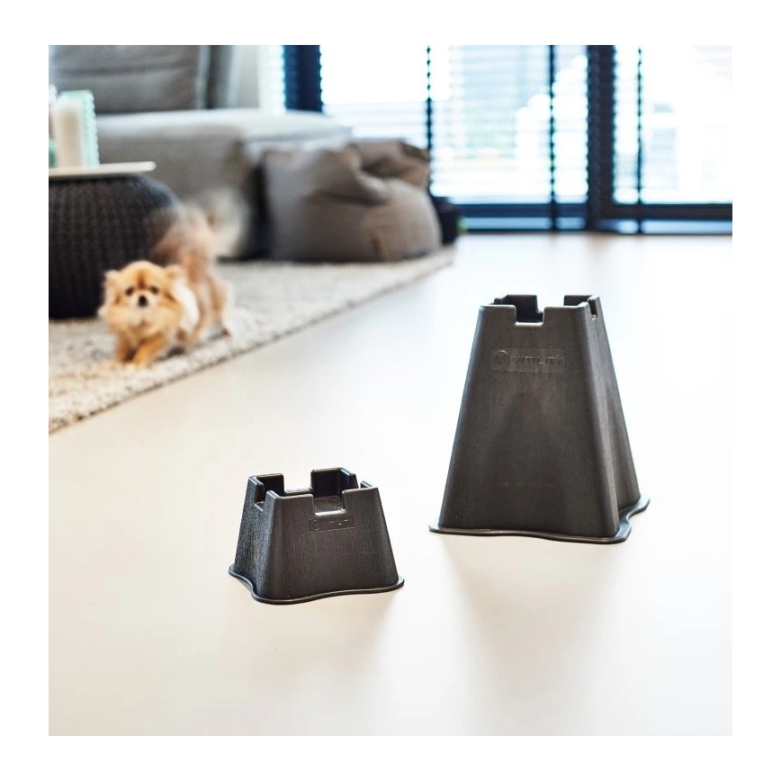 Vitility - Set med 4 sänghöjare, 7 cm, svart