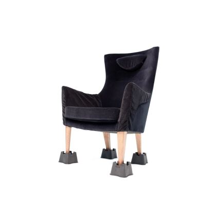 Vitility - Set med 4 sänghöjare, 7 cm, svart