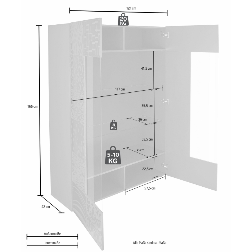 Vitrinskåp ARIA vit