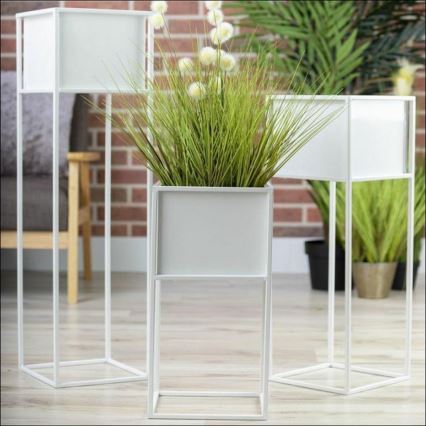 Blomsterställ 50x24 cm vit