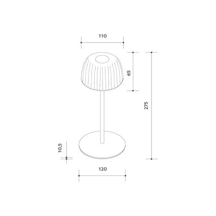 LED Dimbart utomhusbordslampa med uppladdning VIVIEN LED/3W/5V 2700K 1600 mAh IP54 svart