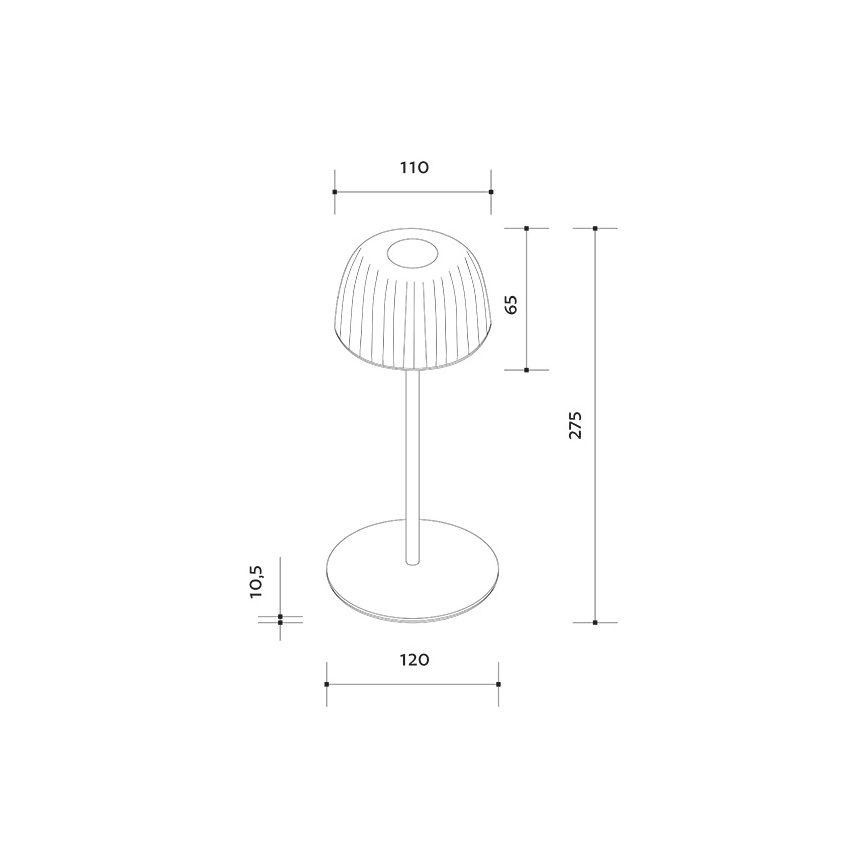 LED Dimbart utomhusbordslampa med uppladdning VIVIEN LED/3W/5V 2700K 1600 mAh IP54 svart