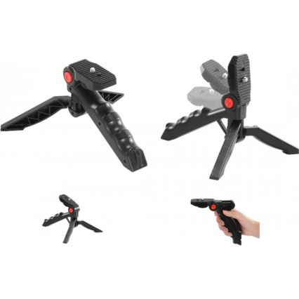 Vloggpaket 4-i-1 - mikrofon, LED-lampa, stativ, telefonhållare