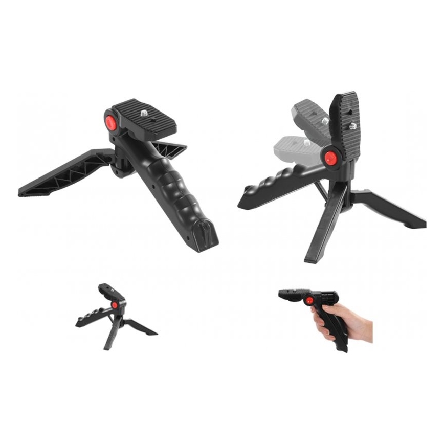 Vloggpaket 4-i-1 - mikrofon, LED-lampa, stativ, telefonhållare