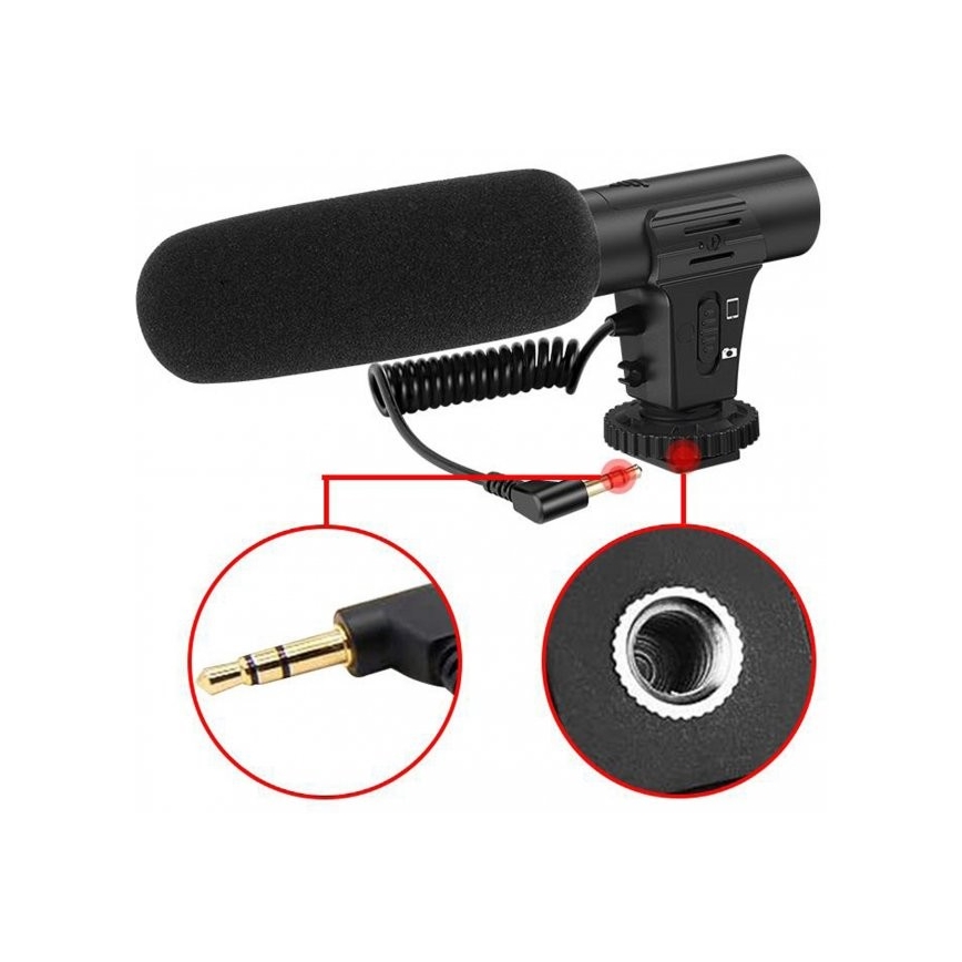 Vloggpaket 4-i-1 - mikrofon, LED-lampa, stativ, telefonhållare