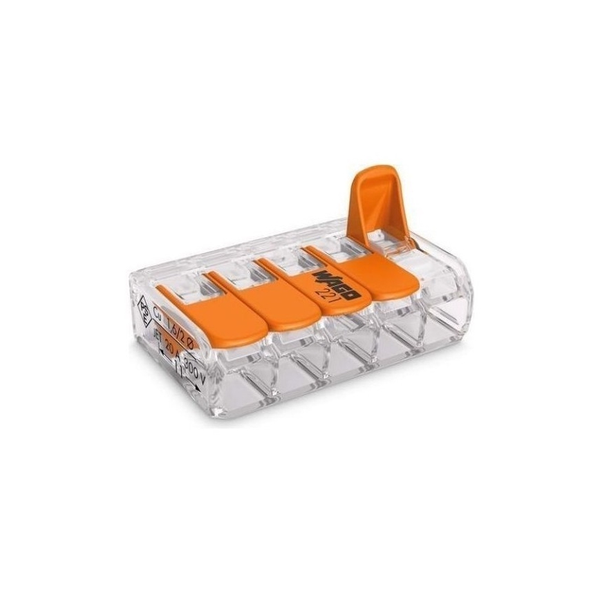 WAGO 221-415 - Kopplingsklämma  COMPACT 5x4 450V orange