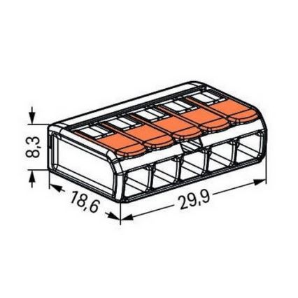 WAGO 221-415 - Kopplingsklämma  COMPACT 5x4 450V orange