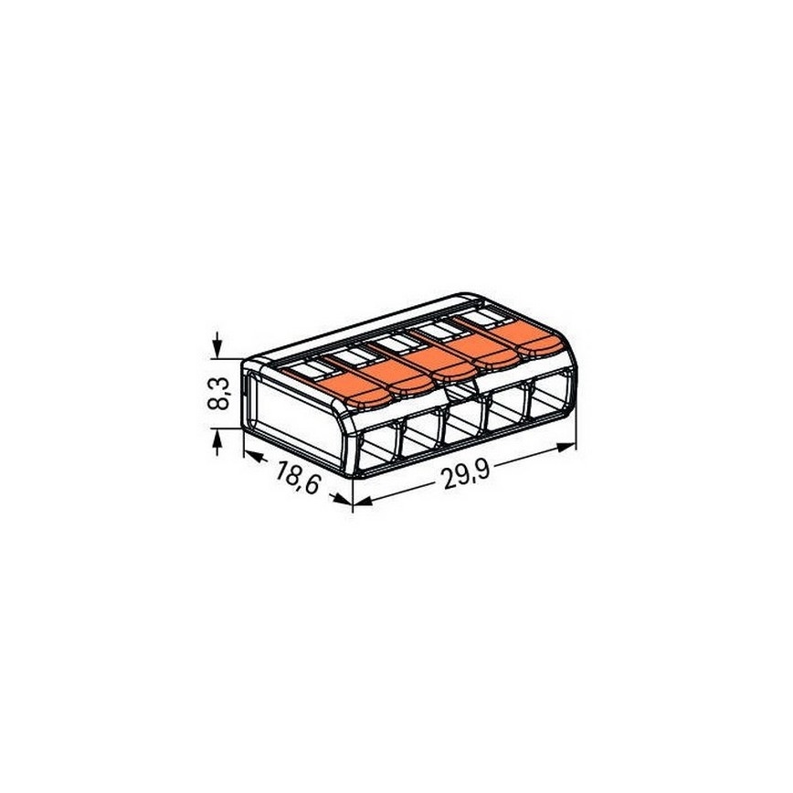 WAGO 221-415 - Kopplingsklämma  COMPACT 5x4 450V orange