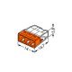 WAGO 2273-203 - Kopplingsdosa terminal COMPACT 3x2,5 450V orange