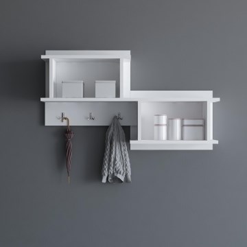 Wall hanger with a shelf NIZZA 51,8x100 cm vit