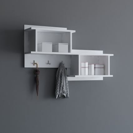Wall hanger with a shelf NIZZA 51,8x100 cm vit