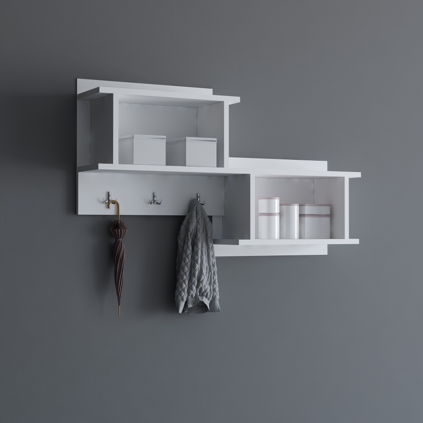 Wall hanger with a shelf NIZZA 51,8x100 cm vit