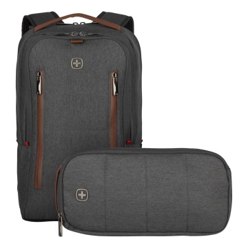 Wenger - Laptop ryggsäck 15 l 16" med ficka för surfplatta 12" + crossbody bag Stad Upgrade 2i1 grå