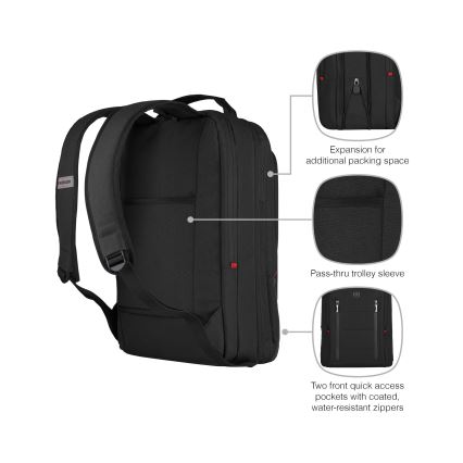 Wenger - Laptop ryggsäck 16 l 16 med ficka för surfplatta 12 Stad Traveler svart