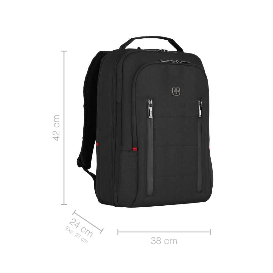 Wenger - Laptop ryggsäck 16 l 16 med ficka för surfplatta 12 Stad Traveler svart