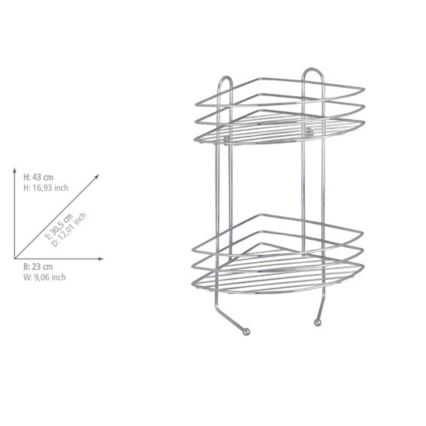 WENKO 15498100 - Hörnhylla EXCLUSIVE 23x30,5 cm blank krom