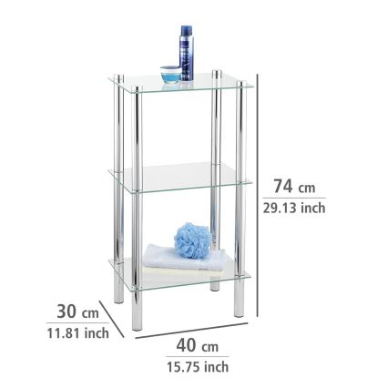 WENKO 15851100 - Hylla YAGO 40x74 cm silver/transparent
