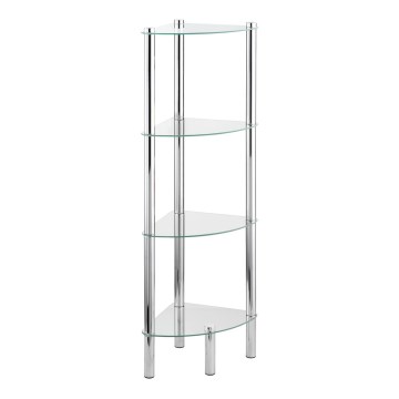 WENKO 15852100 - Hylla YAGO 30x104 cm rostfritt stål/silver/genomskinlig