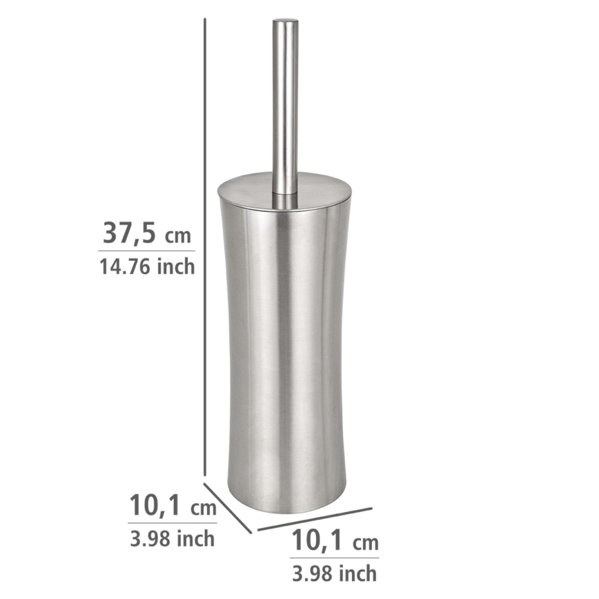 WENKO 16742100 - Toalettborste PIENO 10x37,5 cm rostfritt stål/satin