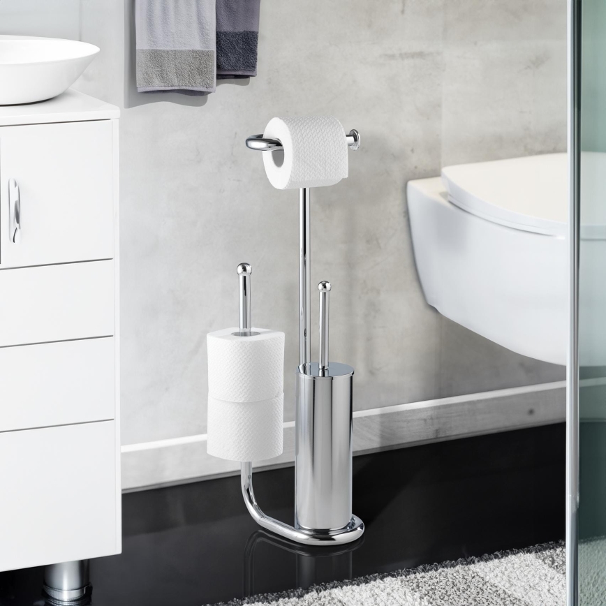 WENKO 18730100 - Toalettborste UNIVERSALO 20x62,5 cm polerad krom