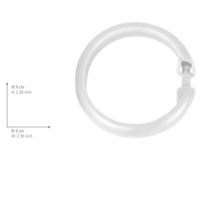 WENKO 19194100 - Ringar till duschdraperi LYGE 6x6 cm vit