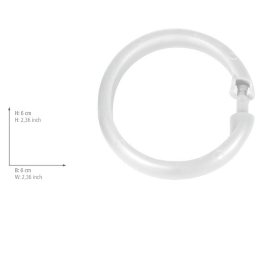 WENKO 19194100 - Ringar till duschdraperi LYGE 6x6 cm vit