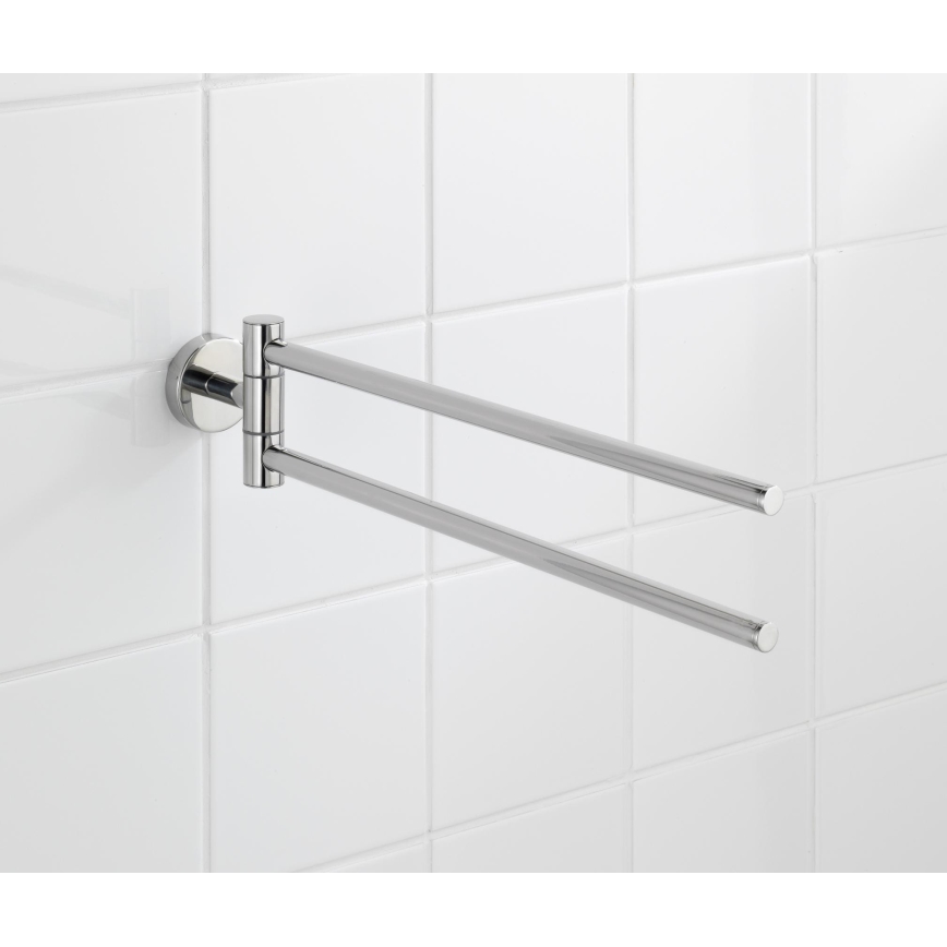 WENKO 20213100 - Handdukshållare BOSIO SHINE 43x9 cm rostfritt stål/silver