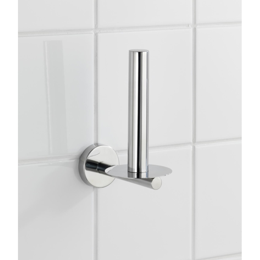 WENKO 20218100 - Toalettpappershållare BOSIO SHINE 8 x 12,5 cm, rostfritt stål/silver