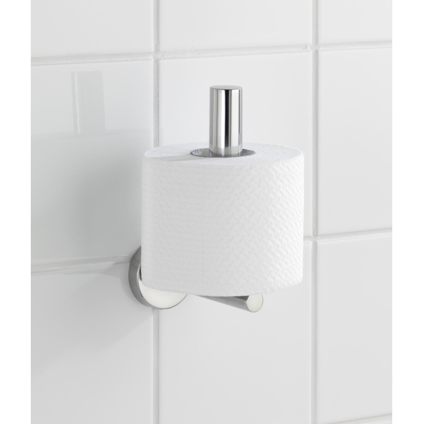 WENKO 20218100 - Toalettpappershållare BOSIO SHINE 8 x 12,5 cm, rostfritt stål/silver