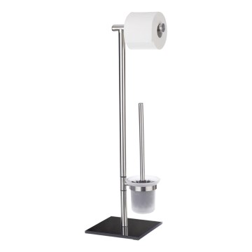 WENKO 20391100 - WC-borste LIMA 23,5x69 cm rostfritt stål/satin/svart
