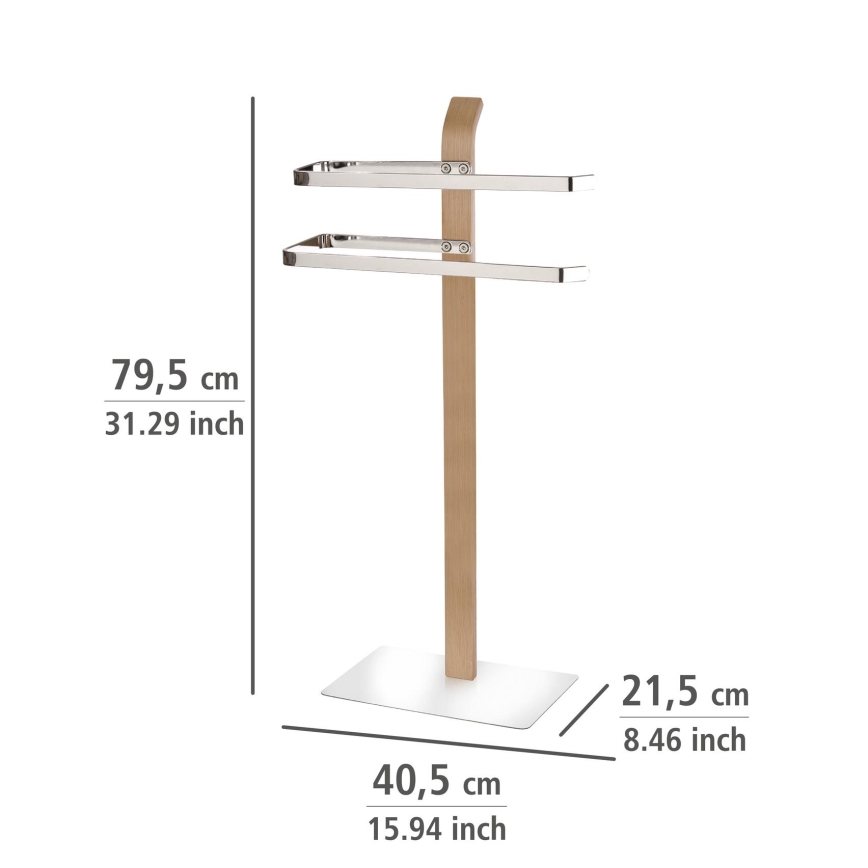 WENKO 20396100 - Handdukställ SAMONA 40,5x79,5 cm blank krom/brun