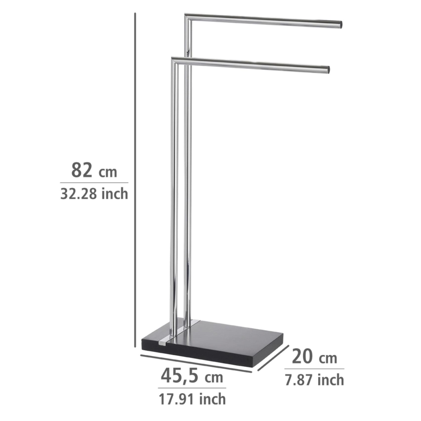 WENKO 20461100 - Handduksställ NOBLE 45,5x82 cm krom/svart