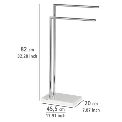 WENKO 20487100 - Handduksställ NOBLE 45,5x82 cm blankkrom/vit