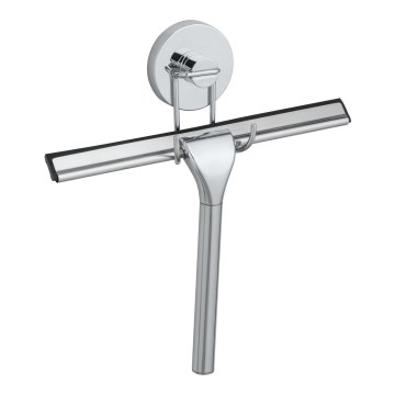 WENKO 20877100-Rakel VACUUM-LOC rund i rostfritt stål 24,5x25 cm, blank krom/silverfärgad