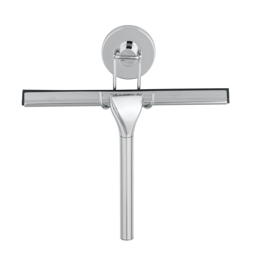 WENKO 20877100-Rakel VACUUM-LOC rund i rostfritt stål 24,5x25 cm, blank krom/silverfärgad